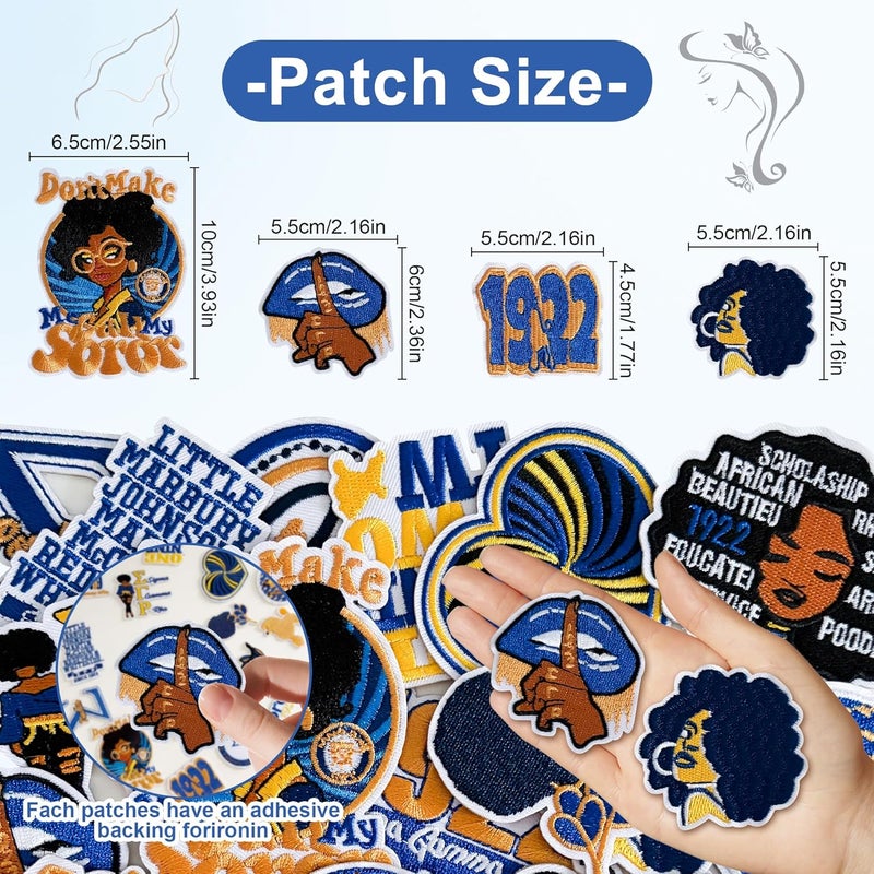 RDJOIMBX Sigma Rho Gamma Sorority Iron on Patches, 18Pcs ΣΓΡ Sisterhood Embroidered Appliques for Clothing, Jackets, Jeans, Backpacks - Image 2